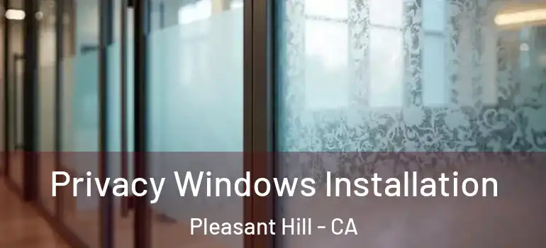  Privacy Windows Installation Pleasant Hill - CA